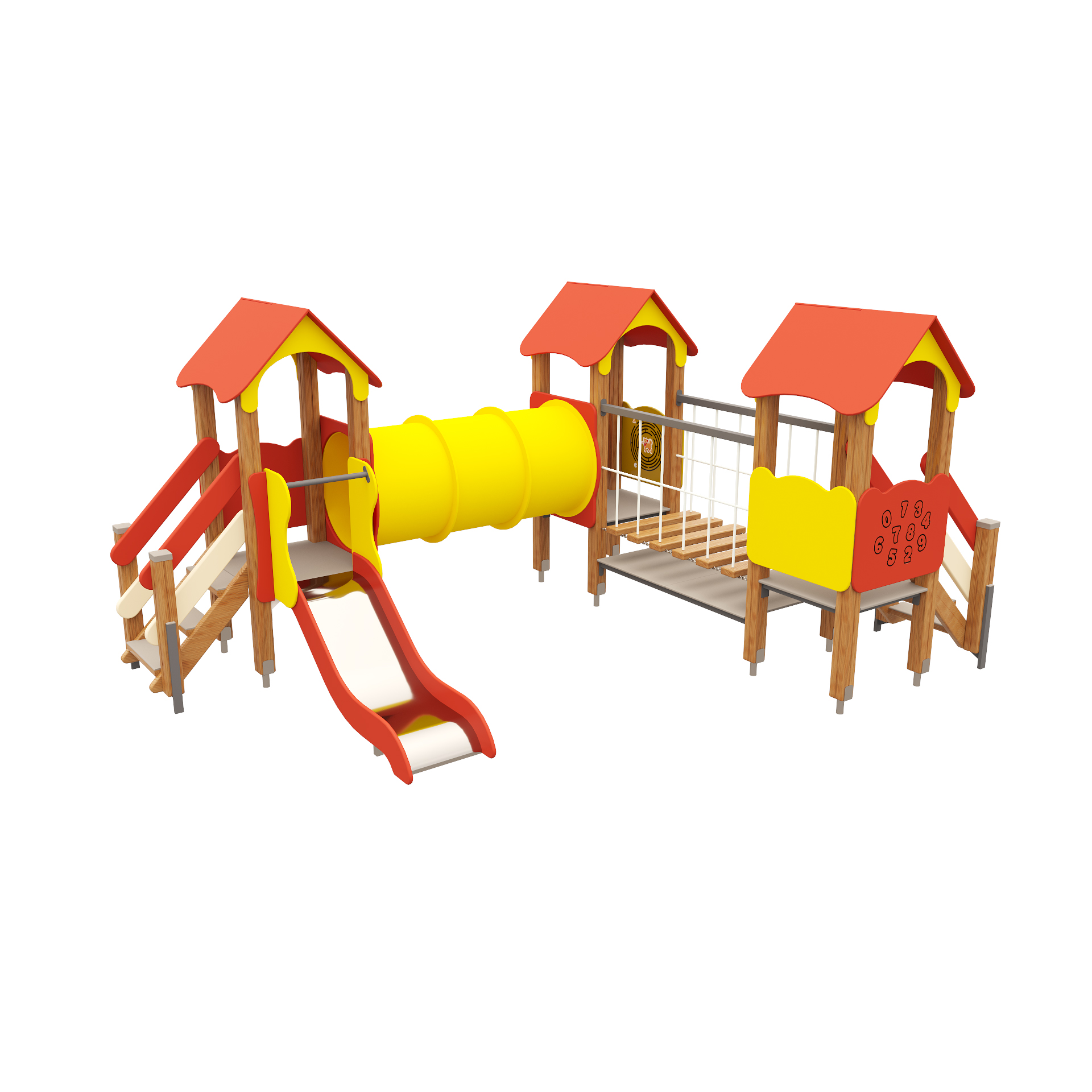 Игровой комплекс красно-желтый для детей